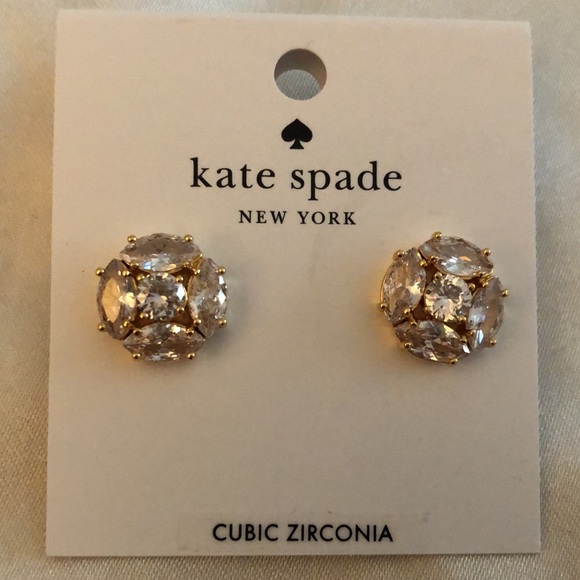 Kate Spade Flying Colors Marquise & Round Clear CZ Cluster Stud Earrings NWT - Picture 3 of 12